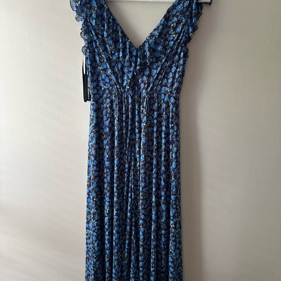 Donna Morgan Women's Floral Printed Ruffle V-Neck Midi Dress NWT SIZE 6 - Picture 6 of 6